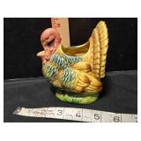 Ceramic turkey pitcher, 4" tall