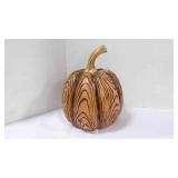 Faux Pumpkin Décor with Rustic Wood-Grain Look