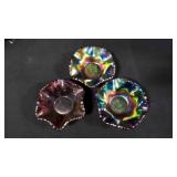 Vintage "Amethyst" Carnival Glass Dishes
