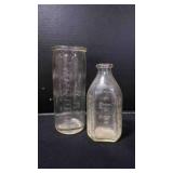 Vintage Mid-Century Embossed Glass Baby Bottles