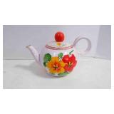 Vintage Hand-Painted Ceramic Teapot w/ Crazing