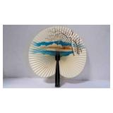 Vintage Mini Winter Landscape Paper Cockade Fan