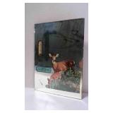 Vintage Wildlife Deer Mirror Thermometer Wall Sign