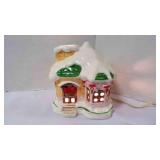 Vintage Ceramic Lighted Christmas House Snowed In