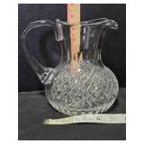 Clear cut glass pitcher, 6"
