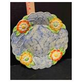 Fenton saucer, floral design, 9"