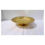 Vintage Heavy Brass Pedestal Dish/Cake Platter