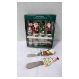 6 Festive Christmas Themed Cheese Spreader Knives