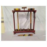 Croquet set with rack, vintage