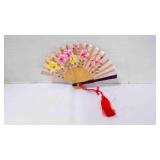 Vintage 3½" Mini Japanese Floral Folding Hand Fan