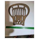 Antique cast iron implement seat, 12"x14"
