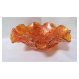 Vintage Fenton Medallion Carnival Glass Bowl