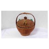 Vintage Chinese Woven Bamboo Wedding Wood Basket