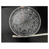 11" clear lead glass crystal serving platter