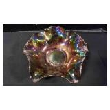 Vintage Diamond Ring Pattern Glass Bowl