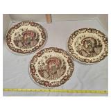 3 Johnson Bros. His Majesty plates, 10½" across