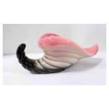 Vintage McCoy Pottery Pink & Black Cornucopia Vase