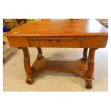 Oak Library Desk, drawer & pullout surface