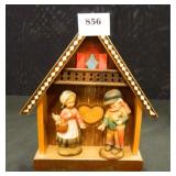 Anri of Italy Boy w/flowers, Girl w/Rabbit Chalet