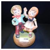 Dancing Children Music Box, works, 7" h