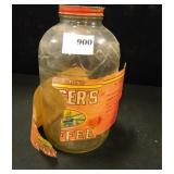 Vintage Folgers Glass Coffee Jar w/metal lid