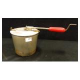 Vintage Popcorn Popper w/red Wood handle