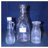 Milk Bottle - quart, Half Pint, Bottle w/handle
