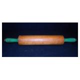 Vintage Rolling Pin w/ green Wood handles