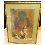 Print, Oriental Depiction, Matted & Framed