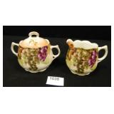 Grape Design Creamer/Sugar, signed A. Koch