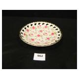 Lefton China Dish, Floral Pattern, 7" diam.