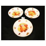 Debra, Bavaria Germany, 3 - plates w/fruit, 7¾" d
