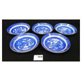 Blue Willow Bowls w/gold trim - no markings 5½" d