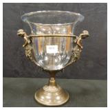 Metal Holder with Large Glass Container - 13" h