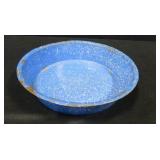 Blue Enamelware Pan, 2¼" h. x 11" diam.