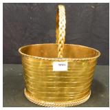 Brass Bucket w/handle, 6¼" x 9¼" x 12"