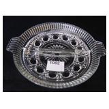 Divided Glass Dish w/patterned glass