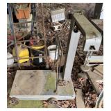 Industrial platform scale featuring a heavy-duty