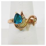 Crystal Swan ring Size 9