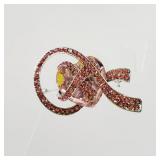 Heart With Ribbon Crystal Brooch