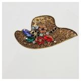 Crystal Hat Brooch