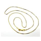 Box Chain Necklace Stamped 18kt Gold Filled 24' L