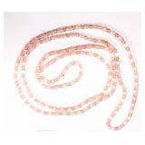 Vintage Czech Glass Pink Beaded Necklace 60' Long