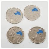 Lot of 4 Colorized 2011 Canadian 25ï¿½ Orca Whale