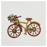 Bicycle Crystal Brooch