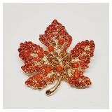 Crystal Maple Leaf Brooch