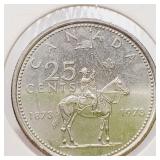1873 - 1973 Canadian 25ï¿½ Cent Quarter Coin