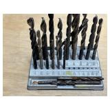Lot of Drill Bits in Aluminum Holder