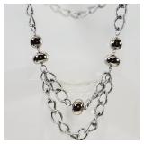 Metal Beads and Chain Necklace 24'