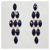 Long Blue Earrings